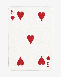 5 heart poker card isolated design. Remixed by rawpixel.