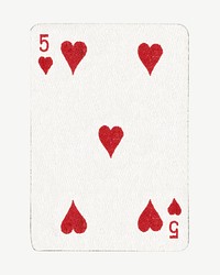 5 heart poker card collage element psd. Remixed by rawpixel.