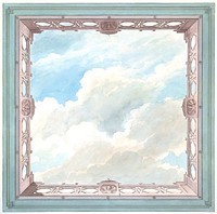 Ceiling Design with Fretwork Balcony and Open Sky, possibly for Conservatory/ Music Room, or Dining Room. Original public domain image from Smithsonian. Digitally enhanced by rawpixel.