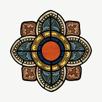 Cathedral of Chartres's stained glass window art psd.  Remixed by rawpixel. 