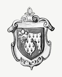 Medieval coat of arm, illustration by Rev. James Bulwer psd.  Remixed by rawpixel. 