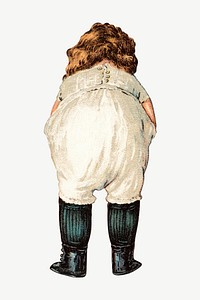 Little kid rear view, vintage illustration by James Pyle psd.  Remixed by rawpixel. 