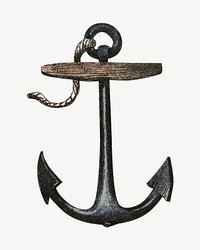 Sea anchor, vintage illustration psd.  Remixed by rawpixel. 