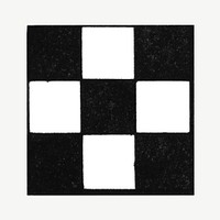 Checkered square shape, vintage illustration psd.  Remixed by rawpixel. 