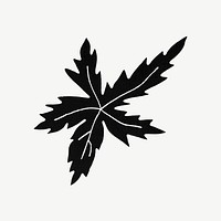 Black leaf, vintage botanical illustration psd.  Remixed by rawpixel. 