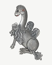 Vintage mythical creature illustration psd.  Remixed by rawpixel. 