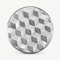 Silver flat circular button psd.  Remixed by rawpixel. 