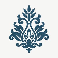 Ornate floral, decorative element illustration psd.  Remixed by rawpixel. 