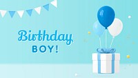 Birthday blog banner template, 3d graphic psd