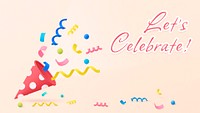 Birthday blog banner template, 3d graphic psd