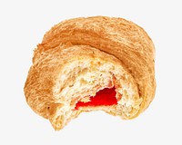 Strawberry croissant Isolated image