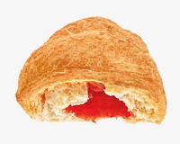 Jam filling croissant Isolated image