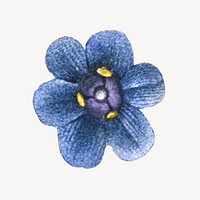 Vintage blue violet flower psd