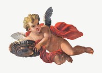 Vintage cherub illustration psd. Remixed by rawpixel.