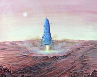 Mars Lander (1986) illustrated by Brian McMullin. Original public domain image from Wikimedia Commons. Digitally enhanced by rawpixel.