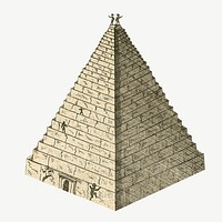 Vintage Giza Pyramids illustration psd. Remixed by rawpixel.