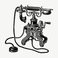 Vintage telephone illustration psd. Remixed by rawpixel.