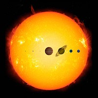 Sun With Planets (2020) illustrated by NASA. Original public domain image from Wikimedia Commons. Digitally enhanced by rawpixel.