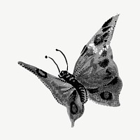 Butterfly monotone, animal illustration psd. Remixed by rawpixel.