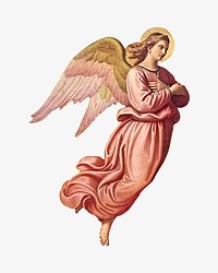 Flying angel vintage illustration. Remixed by rawpixel. 