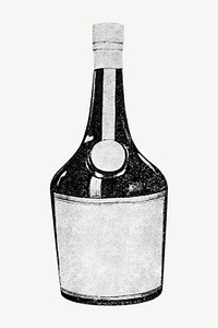 Brandy bottle vintage illustration psd. Remixed by rawpixel. 