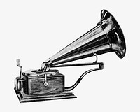 Vintage gramophone chromolithograph art. Remixed by rawpixel. 