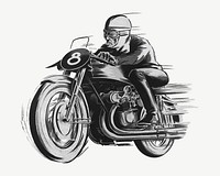 Vintage motorcycle chromolithograph art psd. Remixed by rawpixel. 