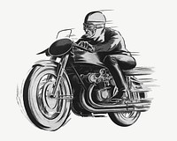 Vintage motorcycle chromolithograph art psd. Remixed by rawpixel. 