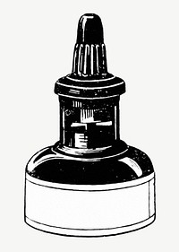 Vintage ink bottle illustration psd. Remixed by rawpixel. 