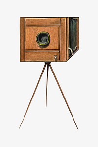 Vintage film camera chromolithograph art. Remixed by rawpixel. 