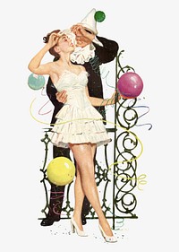 Vintage couple, chromolithograph illustration. Remixed by rawpixel. 