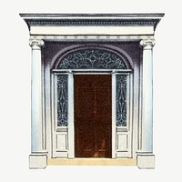 Vintage doorway chromolithograph art psd. Remixed by rawpixel. 