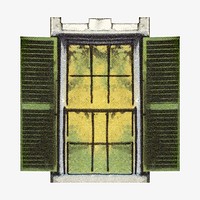 Vintage window chromolithograph art. Remixed by rawpixel. 