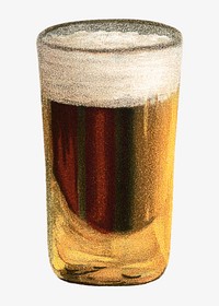 Vintage beer glass, chromolithograph illustration. Remixed by rawpixel. 