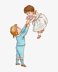 Vintage children, chromolithograph illustration. Remixed by rawpixel. 