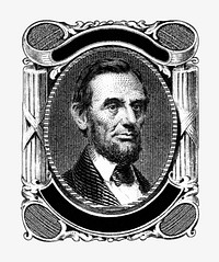 Abraham Lincoln engraving. Remixed by rawpixel. 