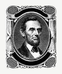 Abraham Lincoln ink engraving psd. Remixed by rawpixel. 