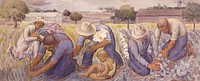 Flower and Vegetable Farming, study for mural (1941-1962), vintage painting by Jose Moya del Pino. Original public domain image from Wikimedia Commons.  Digitally enhanced by rawpixel.