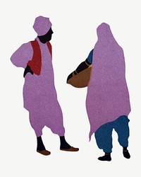 Man & woman in Indian robe silhouette psd. Remixed by rawpixel.