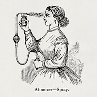 Perfume atomizer (1875), vintage woman illustration. Original public domain image from Wikimedia Commons.  Digitally enhanced by rawpixel.