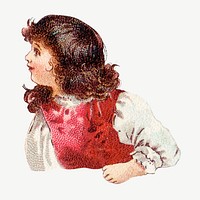 Little girl, vintage person illustration psd. Remixed by rawpixel.