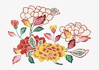 Peony flower, Japanese botanical illustration by Teruyo Shinohara. Remixed by rawpixel.