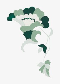 Green abstract flowers, vintage botanical illustration by Majel G. Claflin. Remixed by rawpixel.