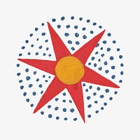 6-point star, vintage symbol illustration. Remixed by rawpixel.