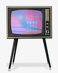 Vintage TV with pink screen