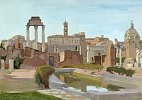 Forum romanum (1925) oil painting by Eero Järnefelt. Original public domain image from Finnish National Gallery. Digitally enhanced by rawpixel.