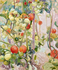 Tomatoes (1913) vintage painting by Pekka Halonen. Original public domain image from The Finnish National Gallery. Digitally enhanced by rawpixel.
