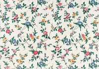 Flower textile on white cotton (1800&ndash;1850). Original public domain image from The Smithsonian Institution. Digitally enhanced by rawpixel.