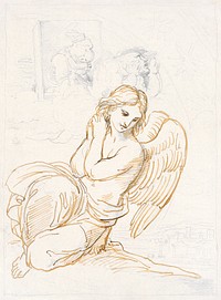 Sketch of an Angel. Original public domain image from Smithsonian. Digitally enhanced by rawpixel.