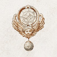 Design for a Brooch (16th century) vintage cherub. Original public domain image from The Smithsonian Institution. Digitally enhanced by rawpixel.